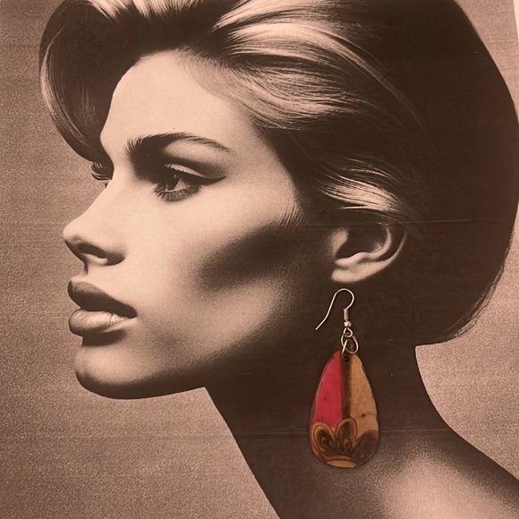 3 pairs of Boho Hippie Quirky Handmade Earrings- Beaded & Crochet Colorful Wood - Picture 2 of 6